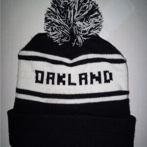 NFL Black and White Oakland Beanie
